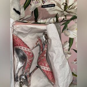 Dolce & Gabbana Pink and Silver Heels